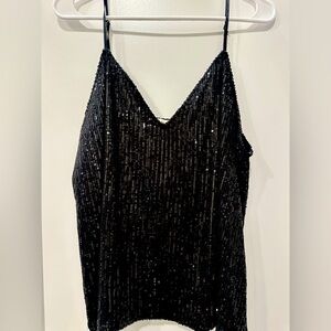 Millibon Black Sequin Camisole Top